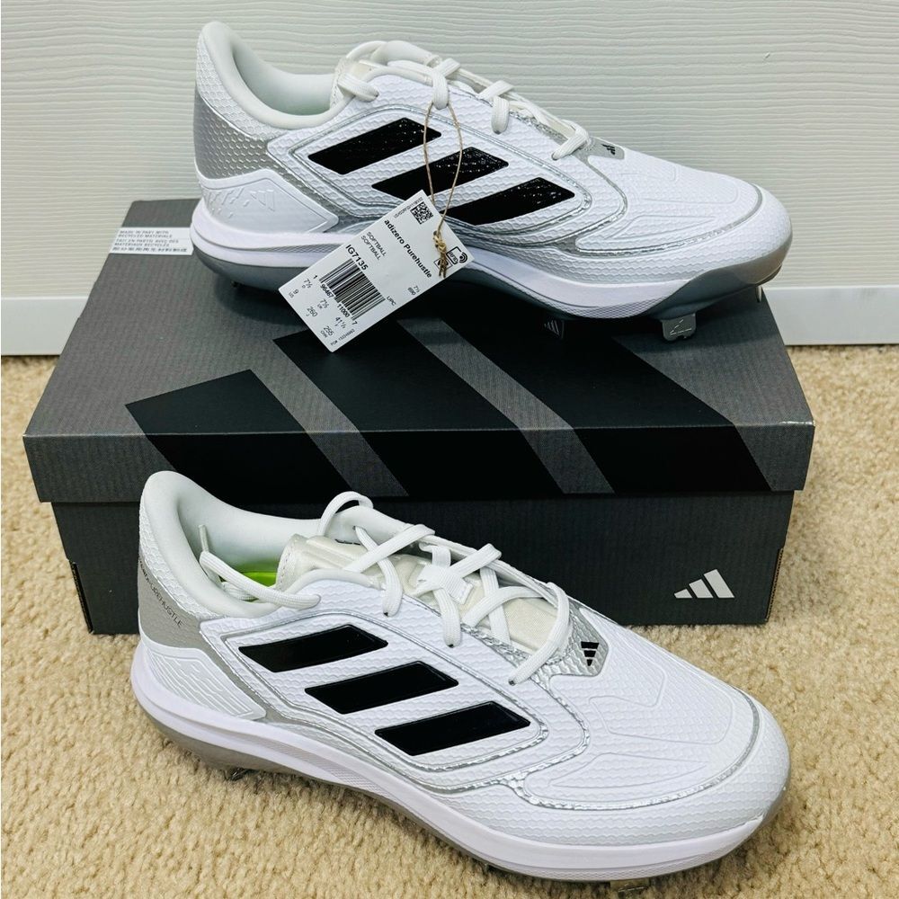 NWB Adidas Women's adizero PureHustle 3 Metal Fastpitch Softball Cleats Sz 9